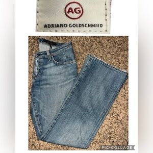 Ag Adriano Goldschmied Women's Light Blue Straight Leg Jeans
